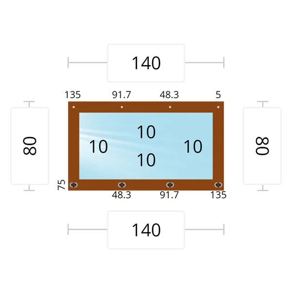 Мягкое окно 140x80 см, для веранды, беседки